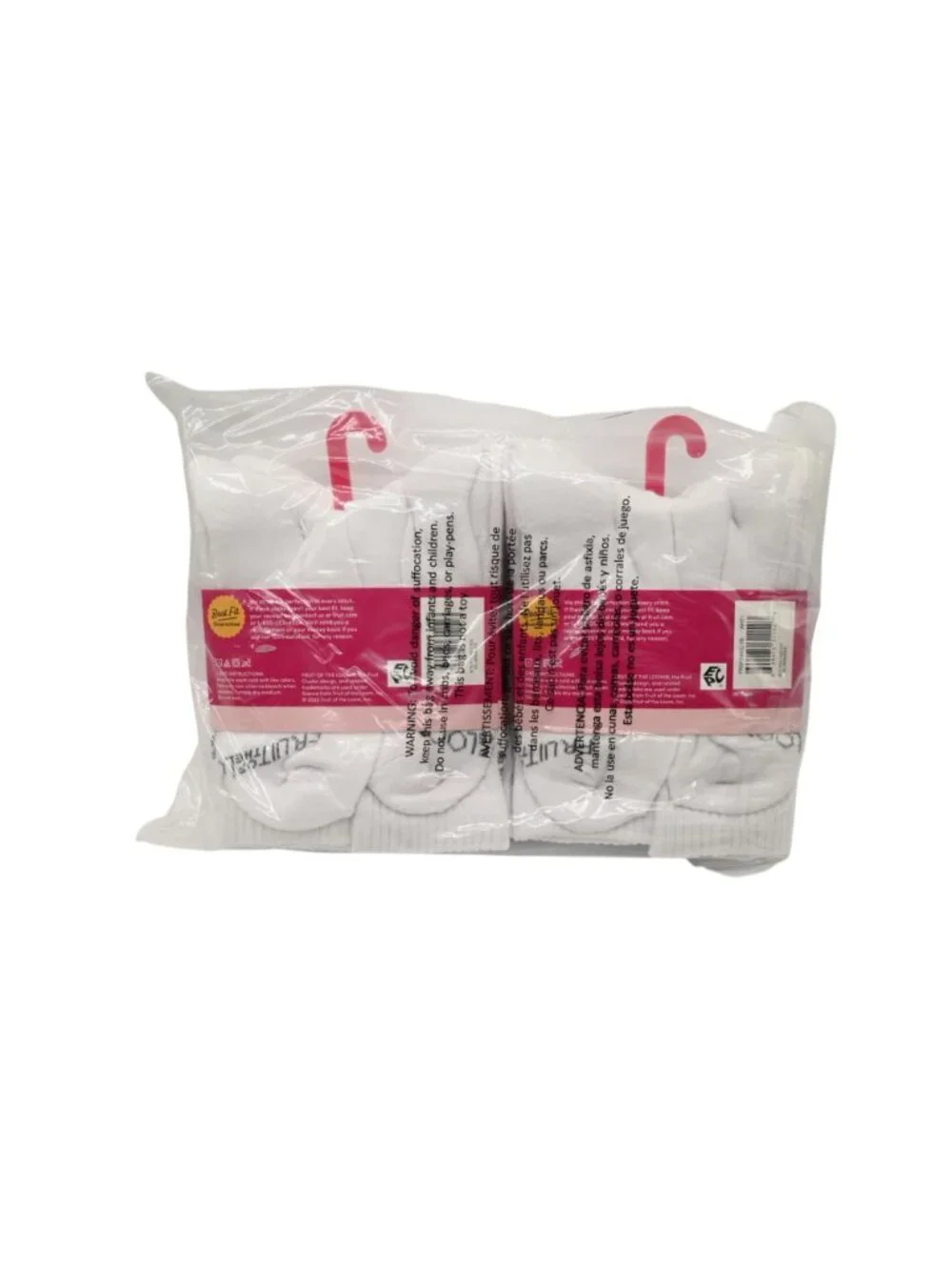 NIP Fruit of the Loom Lot of 2 7-Pack Crew Socks Shoe Sz 4-10 White Cushioned